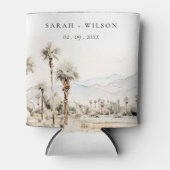 Chic Palm Springs California Landschap Huwelijk Blikjeskoeler (Voorkant)