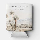 Chic Palm Springs California Landschap Huwelijk Blikjeskoeler (Achterkant)