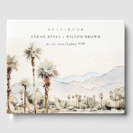 Chic Palm Springs California Landschap Huwelijk Gastenboek