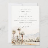 Chic Palm Springs California Landschap Huwelijk Kaart (Voorkant)