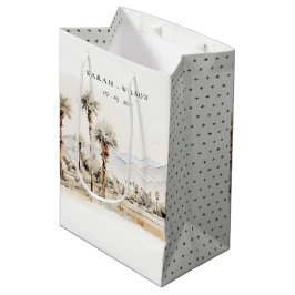 Chic Palm Springs California Landschap Huwelijk Medium Cadeauzakje