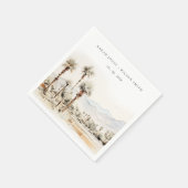 Chic Palm Springs California Landschap Huwelijk Servet (Hoek)