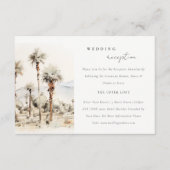 Chic Palm Springs Californië bruiloft receptie Informatiekaartje (Voorkant)