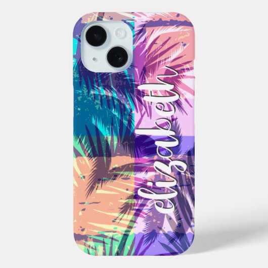 Chic Palm Tree Collage Case-Mate iPhone Case (Achterkant)