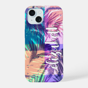 Chic Palm Tree Collage iPhone 15 Case