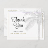 Chic Palm Tree & Gold Wedding Hartelijk dank Brief Briefkaart (Voorkant / Achterkant)