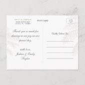 Chic Palm Tree & Gold Wedding Hartelijk dank Brief Briefkaart (Achterkant)