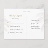 Chic Palm Tree & Gold Wedding RSVP Aangepast Uitnodiging Briefkaart (Achterkant)