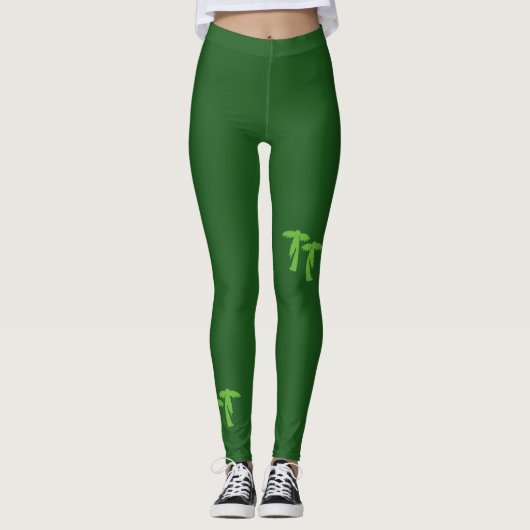 Chic Palm Trees - groen Leggings (Voorkant)
