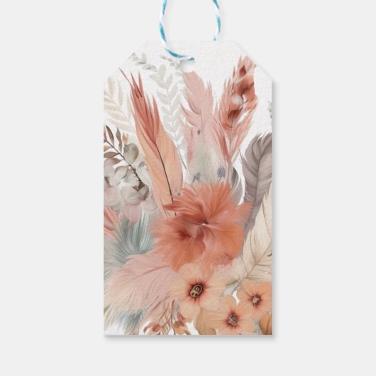 Chic Pampas grass Baby shower Cadeaulabel (Achterkant)