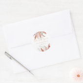 Chic Pampas grass Baby shower Ronde Sticker (Envelop)
