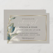 Chic Pampas Grass Blauwgroen Anthurium Rehearsal Kaart (Voorkant / Achterkant)