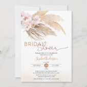 Chic Pampas Grass Boho Bridal Shower Kaart (Voorkant)