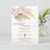 Chic Pampas Grass Boho Bridal Shower Kaart (Staand voorkant)