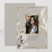 Chic Pampas Grass Foto slaat Datum op Kaart (Voorkant / Achterkant)