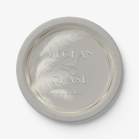 Chic Pampas Grass Papieren Bordje (Voorkant)