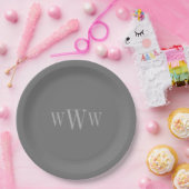 CHIC PAPER BORD_GRAY SOLID/MONOGRAM PAPIEREN BORDJE (Feest)