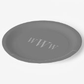 CHIC PAPER BORD_GRAY SOLID/MONOGRAM PAPIEREN BORDJE (Gekanteld)