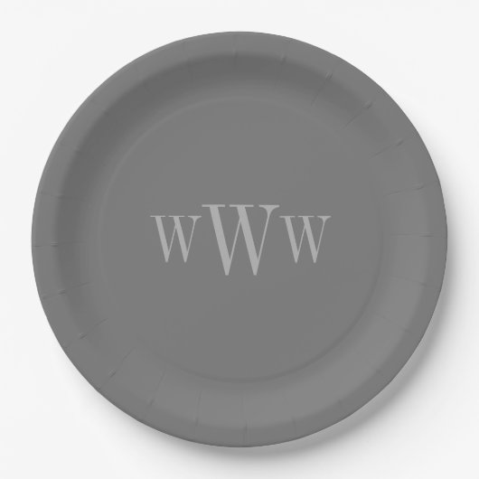 CHIC PAPER BORD_GRAY SOLID/MONOGRAM PAPIEREN BORDJE (Voorkant)
