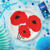 CHIC PAPER BORD_MOD RED POPPIES PAPIEREN BORDJE (Feest)