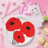 CHIC PAPER BORD_MOD RED POPPIES PAPIEREN BORDJE (Feest)