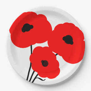 CHIC PAPER BORD_MOD RED POPPIES PAPIEREN BORDJE