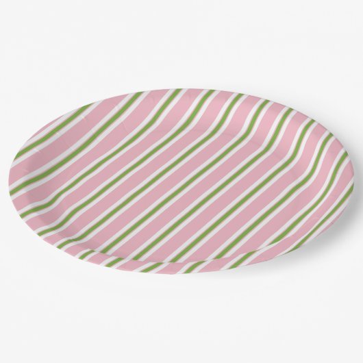 CHIC PAPER BORD_MODERN PINK/GROENE STRIPES PAPIEREN BORDJE (Gekanteld)