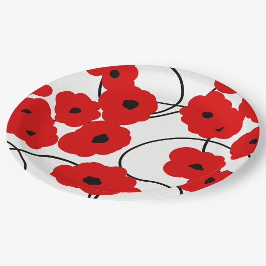 CHIC PAPER BORD_MODERN REDPOPPIES PAPIEREN BORDJE (Gekanteld)