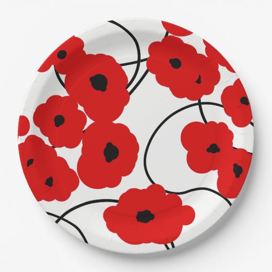 CHIC PAPER BORD_MODERN REDPOPPIES PAPIEREN BORDJE (Voorkant)