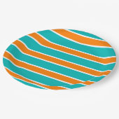 CHIC PAPER BORD_TURQUOSIE/ORANJE STRIPES #6 PAPIEREN BORDJE (Gekanteld)