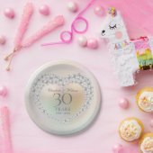 Chic Parel Hart 30ste Huwelijksverjaardag Papieren Bordje (Feest)