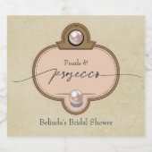  Chic Parels en Prosecco Vrijgezellenfeest Sparkling Wijnetiket (Enkel label)