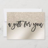 Chic pareltje glitter script spray gift certificat (Voorkant)