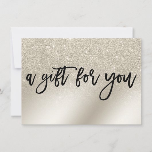 Chic pareltje glitter script spray gift certificat (Voorkant)