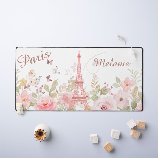 Chic Parijse gepersonaliseerde bureau mat (Kindertafel)