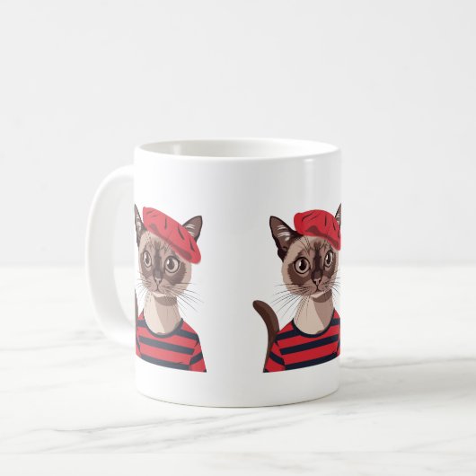 Chic Parijse kat Mok (Voorkant links)