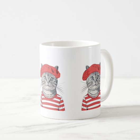 Chic Parijse kat Mok (Voorkant rechts)