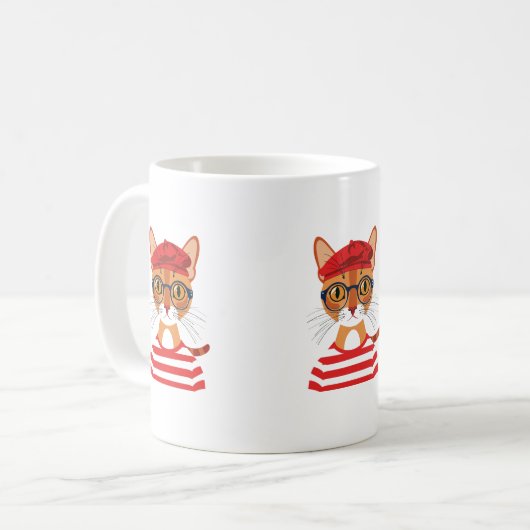 Chic Parijse kat Mok (Voorkant links)