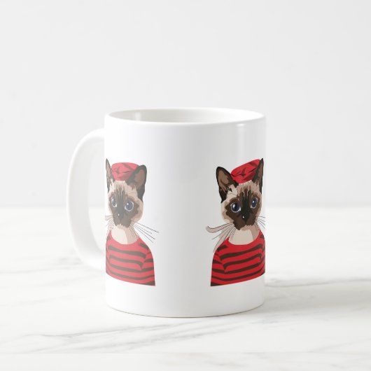 Chic Parijse kat Mok (Voorkant links)