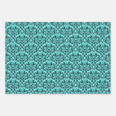 Chic Paris Aqua Blue, Black en Gold Inpakpapier Vel (Voorkant 3)