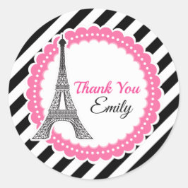 Chic Paris Birthday Baby shower Ronde Sticker