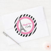 Chic Paris Birthday Baby shower Ronde Sticker (Envelop)