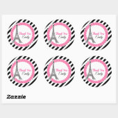 Chic Paris Birthday Baby shower Ronde Sticker (Vel)