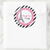 Chic Paris Birthday Baby shower Ronde Sticker (Tas)