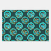 Chic Paris Blauwgroen, zwart en goud Inpakpapier Vel (Voorkant 3)