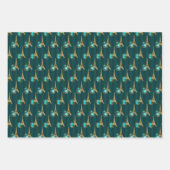 Chic Paris Blauwgroen, zwart en goud Inpakpapier Vel (Voorkant)