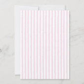 Chic Paris Café Roze Witte Strepen Bruidsdiner Kaart (Achterkant)