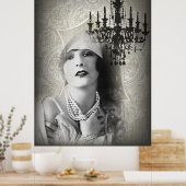 Chic Paris  Chandelier geweldige gatsby Poster (Keuken)