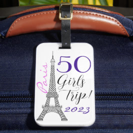 Chic Paris Eiffel Tower 50th Birthday Girls Trip Bagagelabel