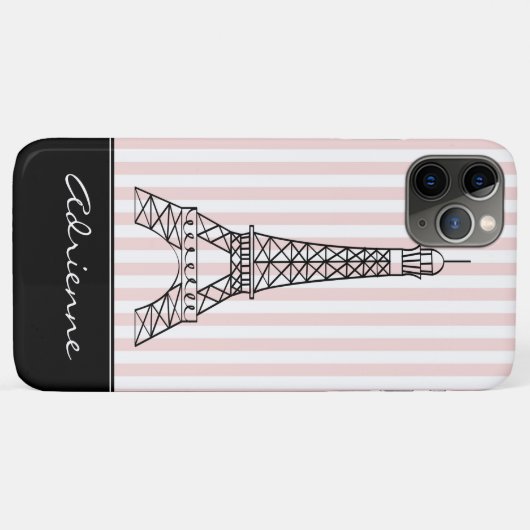 Chic Paris Eiffel Tower Doodle Persoonlijk Case-Mate iPhone Case (Achterkant (horizontaal))